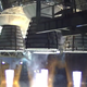 The four RS-25 engines during the hotfire test.